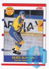 Mats Sundin 1990-91 Red Score American NHL Prospect #398 Quebec Nordiques